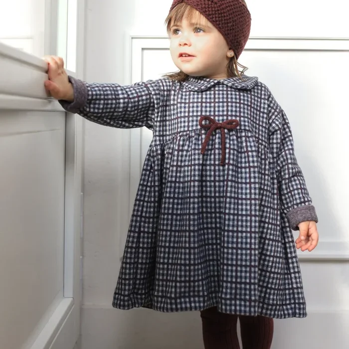 1+ In The Family – Peter Pan Collar Dress – Navy Plaid