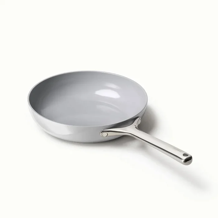 10.5″ Fry Pan Gray: Nonstick Ceramic Cookware, Stainless Steel Handle, Oven-Safe, Induction Compatible