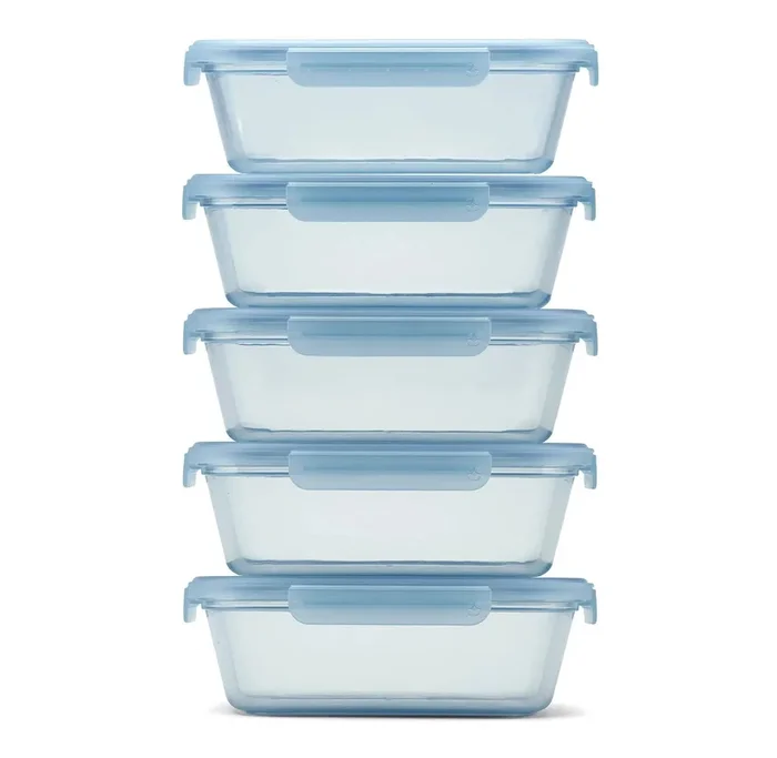 10pc Snap and Nest Meal Prep Food Storage Containers Blue