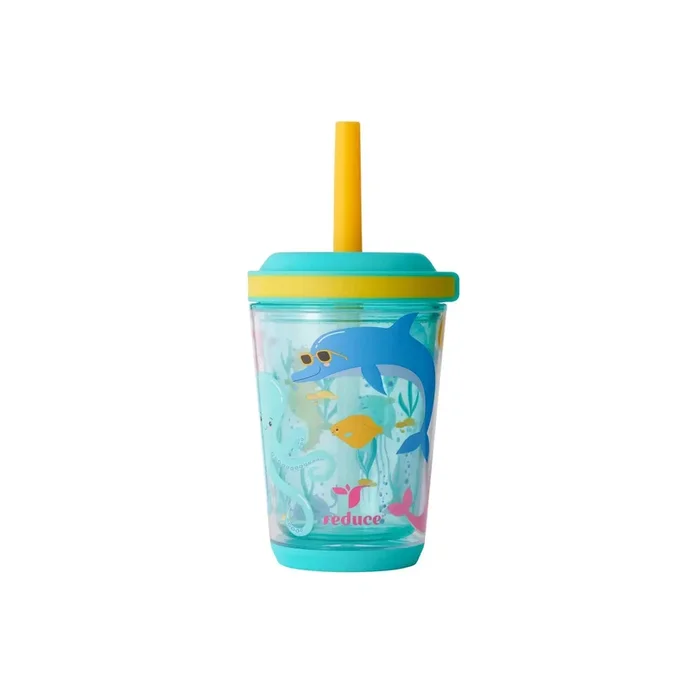 12oz Cartwheel Ocean Friends Straw Cup – Teal Blue