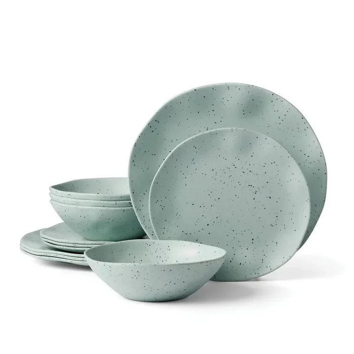 12pc Melamine Dinnerware Set, Service for 4