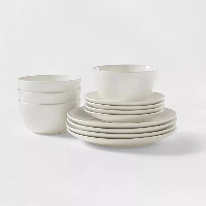 12pc Stoneware Avesta Dinnerware Set – White