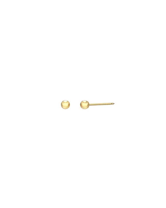 14k Gold Bead Stud Earrings