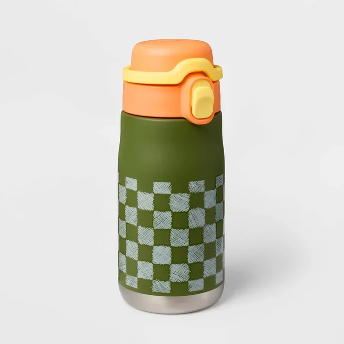 14oz Water Bottle – Checkered
