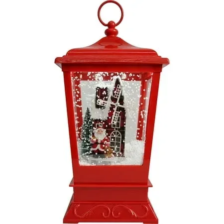 15.5 In Snowing Hanging/Tabletop Lantern – Santa With Windmill