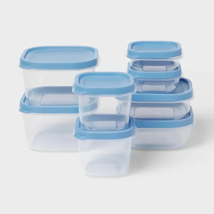 16-Piece Plastic Food Storage Container Set – Blue