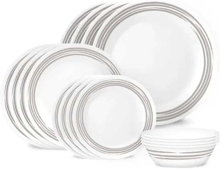 16pc Brushed Silver Dinnerware Set – Service for 4