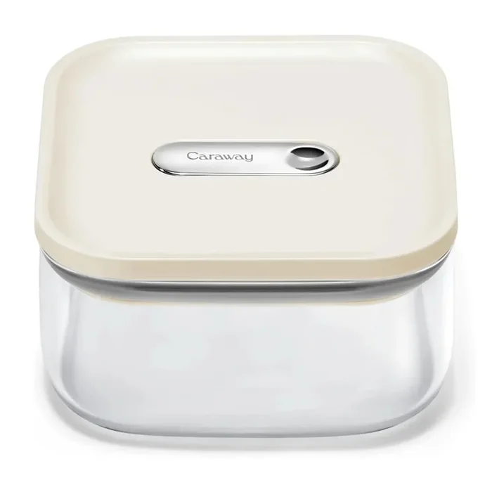 1qt Glass Airtight Food Storage Container with Lid – Cream