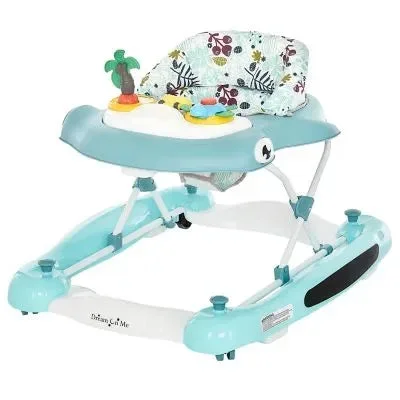 2-in-1 Aloha Fun Activity Baby Walker in Blue Easy to Fold and Store