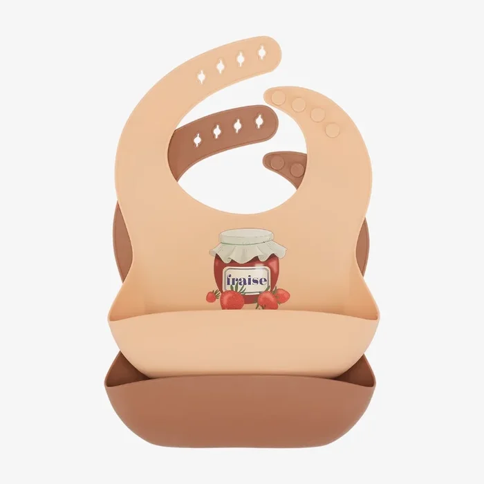 2 Pack Silicone Bibs – Strawberry