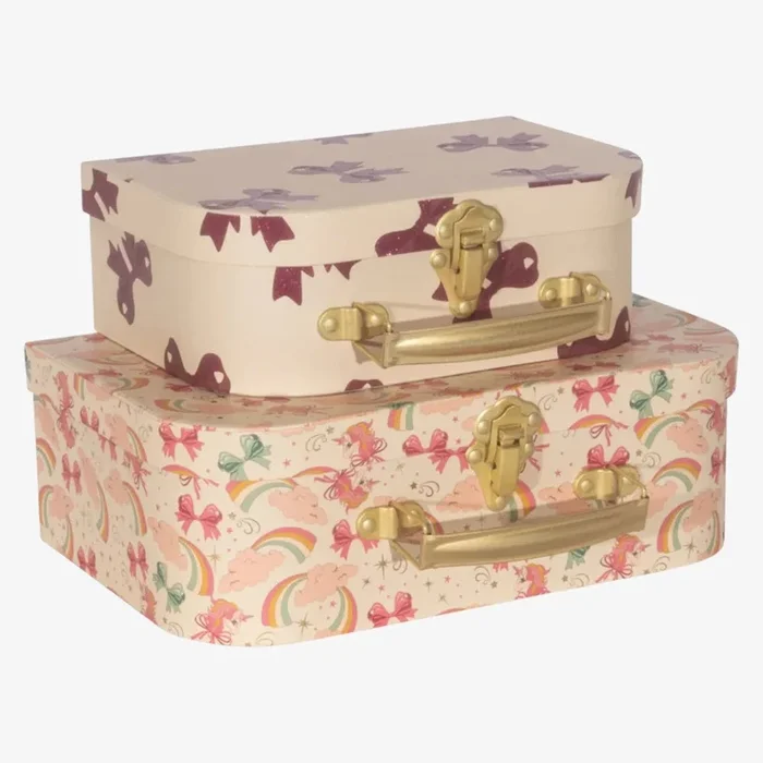 2 Pack Suitcase – Rainbow Bow