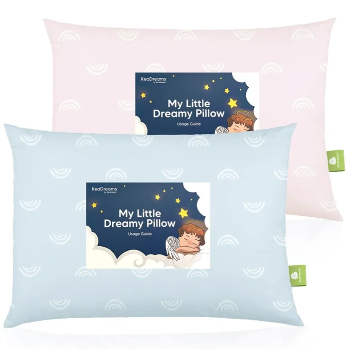 2-Pack Toddler Pillows Without Pillowcase (Pastel Rainbow)