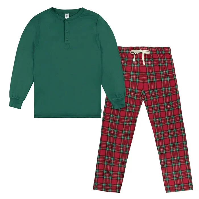 2-Piece Men’s Stewart Plaid Hacci Pajama Set