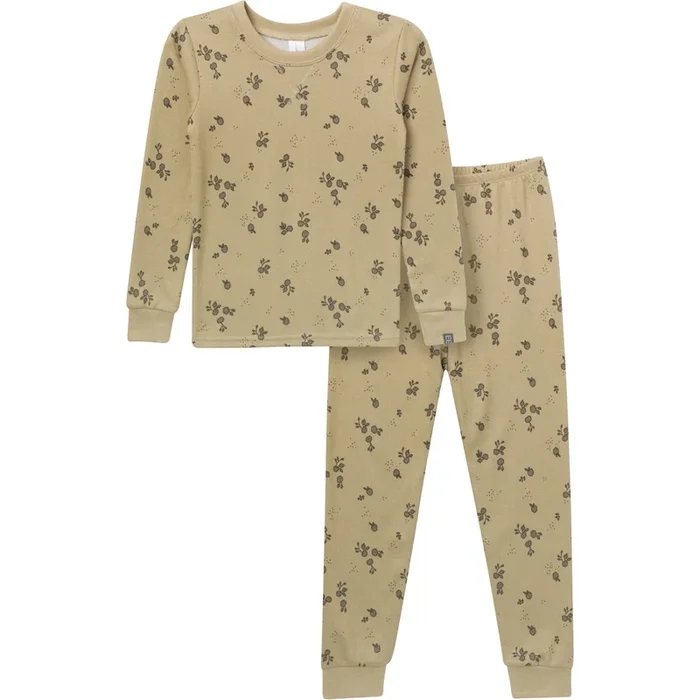 2-Piece Neutral Apples Snug Fit Pajama Set