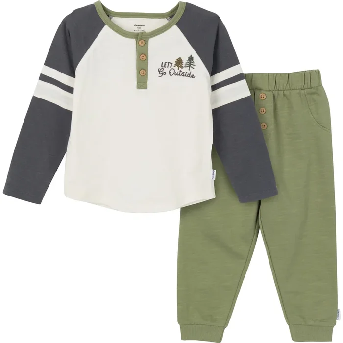 2-Piece Toddler Boys Let’s Go Outside Top & Joggers Set