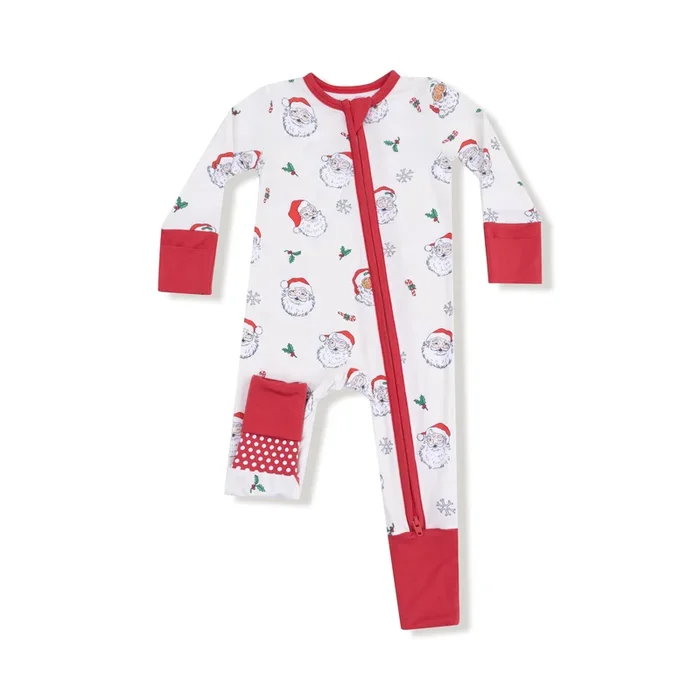 2-Way Zipper Romper | Vintage Santas