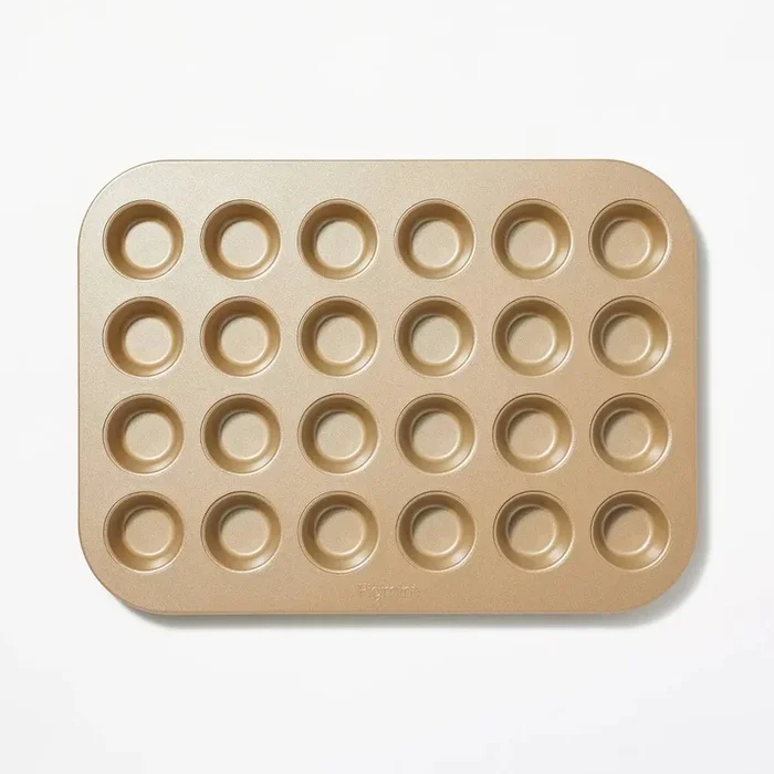 24ct Nonstick Aluminized Steel Mini Muffin Baking Pan – Gold