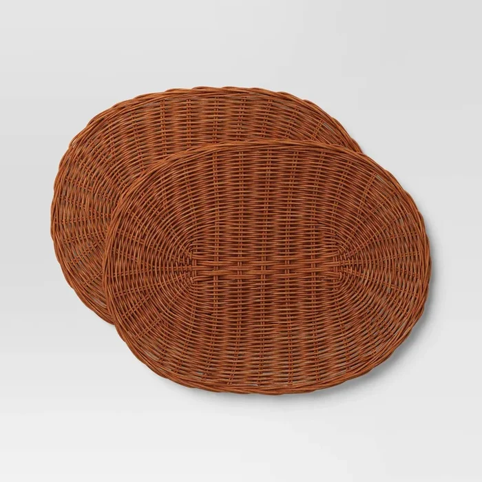2pk Dark Woven Rattan Placemat – Threshold™