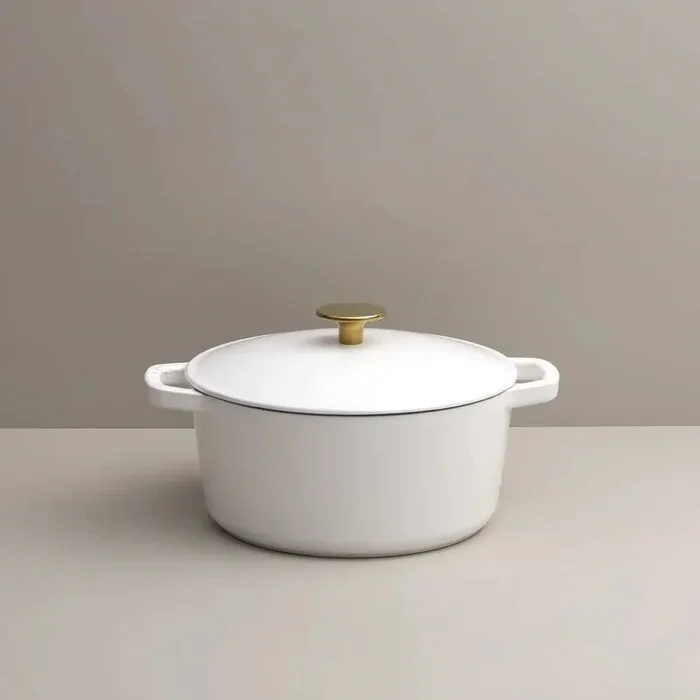 3.5 Quart Mini Dutch Oven – White/Gold