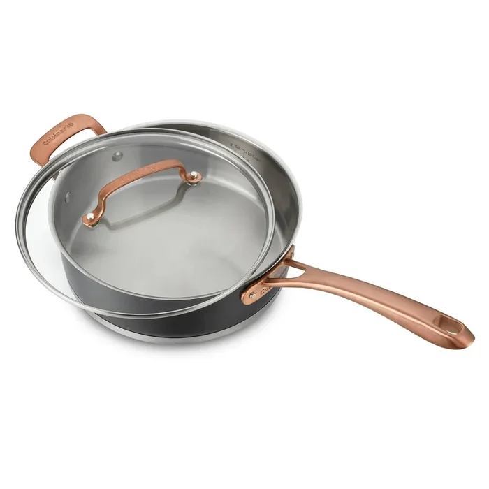 3.5qt Saute Pan with Cover and Helper Handle-Matte Black Stainless (See Description)