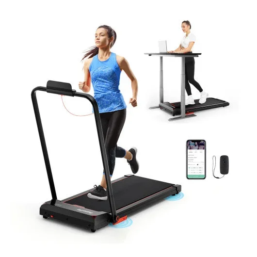 3 in 1 Folding Treadmill With Remote Control and LED Display-Red