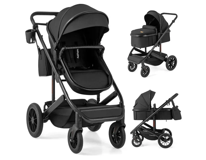 3-in-1 Newborn Stroller – Black