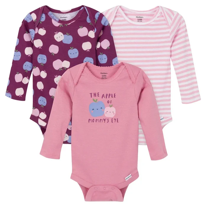3-Pack Baby Girls Apple Of Mommy’s Eye Onesies® Bodysuits