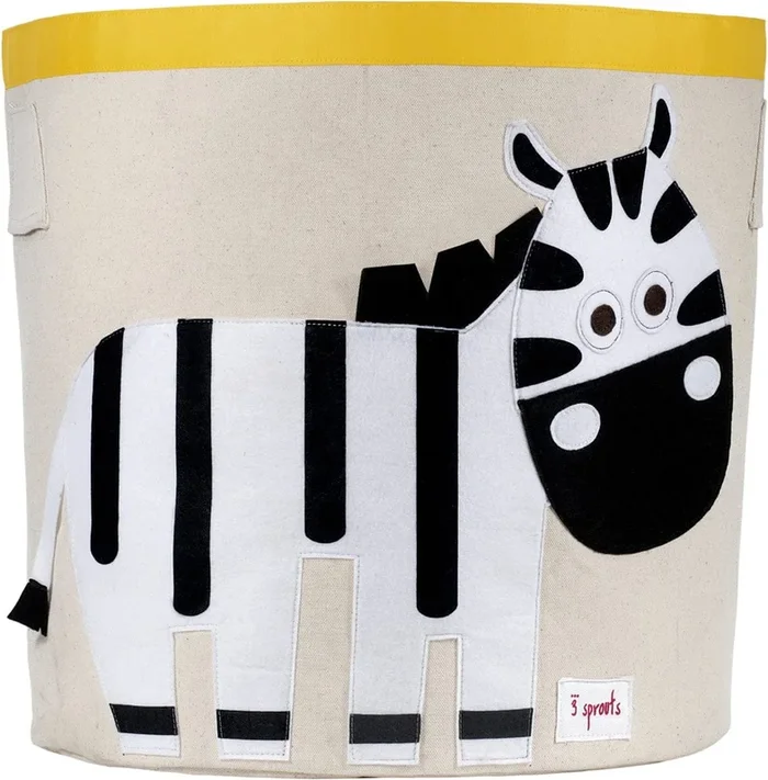 3 Sprouts Storage Bin – Zebra White & Black