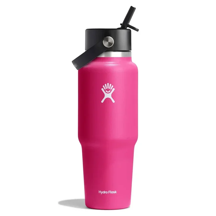 32oz Wide Mouth Flex Straw Travel Water Bottle – Zinnia