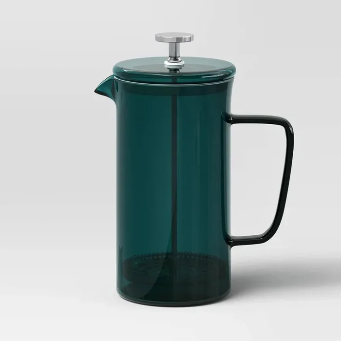 33.8oz Glass French Press Coffee Maker Teal