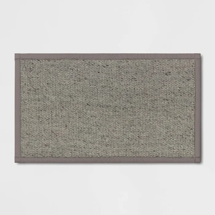34″ x 20″ Textured Pet Kitchen Rug Gray