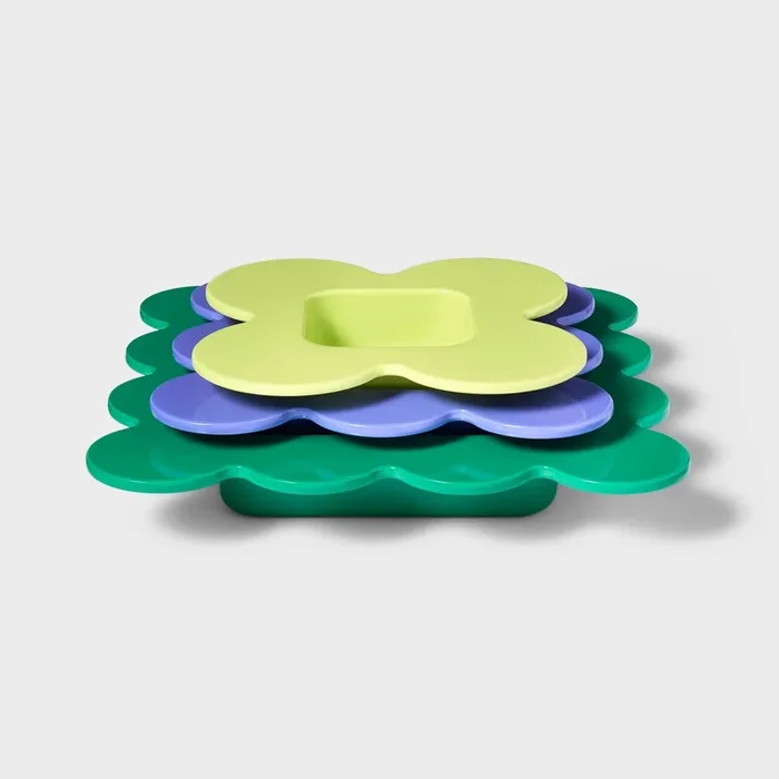 3pc Flower Stacking Snack Tray Set (See Description)