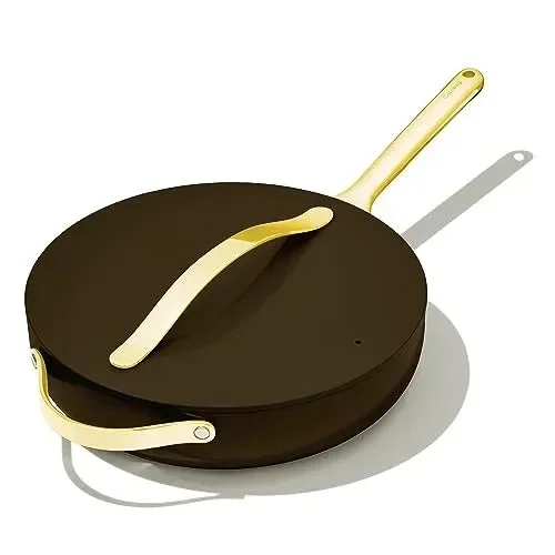 4.5 qt, 11.8″ Ceramic Sauté Pan with Lid – Black