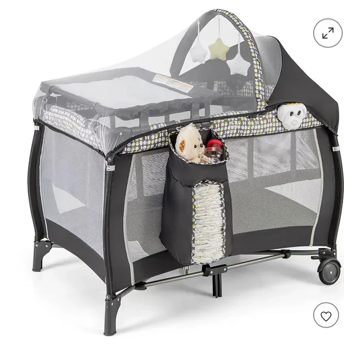 4-in-1 Portable Baby Playard w/ Music Box Canopy (See Description)
