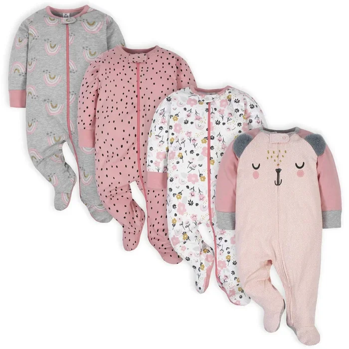 4-Pack Baby Girls Bear Sleep ‘N Plays