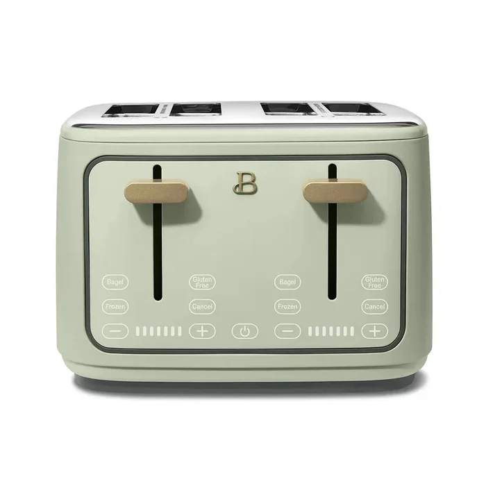 4-Slice Toaster with Touch-Activated Display – Sage Green by Drew Barrymore