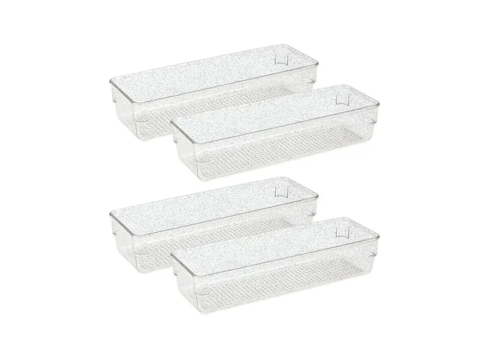 4PC Drawer Organizers – Storage Bins for Makeup, Kitchen & Office