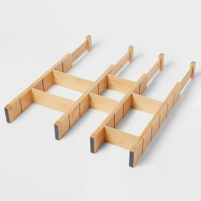 4pk Natural Expandable Drawer Dividers Yellow – ™: Adjustable Organizer for Closet Storage