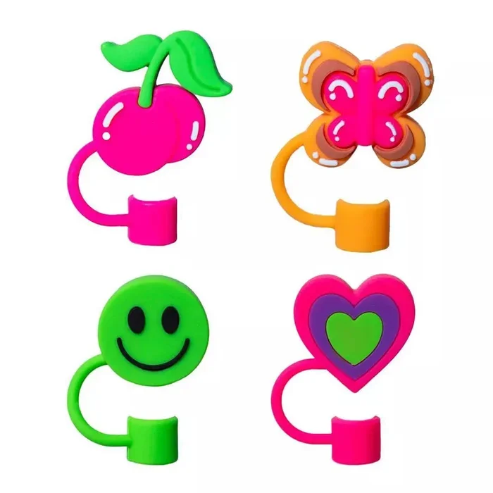 4pk Straw Toppers Green