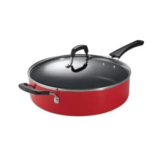 5.5 Quart Nonstick Deep Sauté Frying Pan – Red
