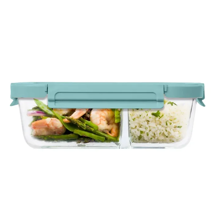 5.8c Glass Leak Proof Meal Container Coastal Seaglass