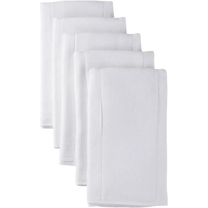 5-Pack Premium White Prefold Gauze Diapers