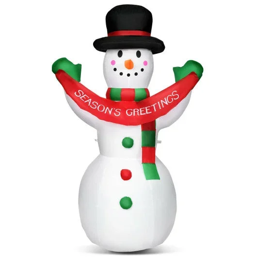 6 Feet Inflatable Christmas Snowman With LED Lights Blow Up Outdoor Yard Decoration