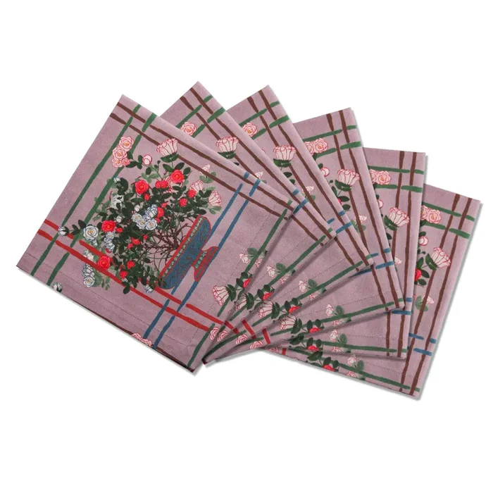 6 Napkins La Vie En Rose Offcut Version