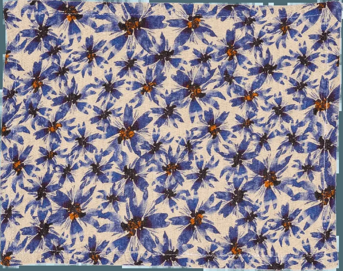 6 Organic Linen Placemats In Blue Harem