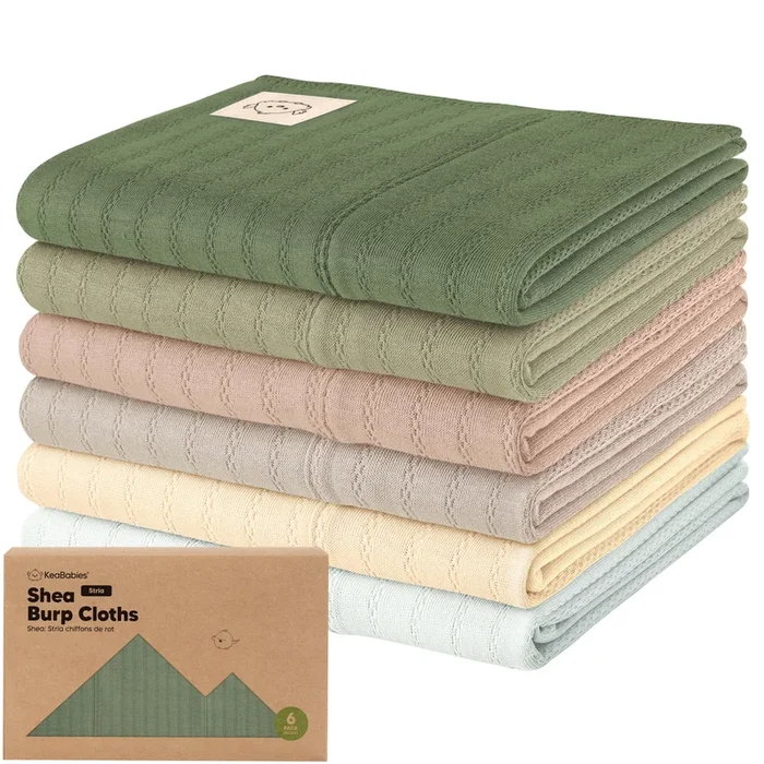 6-Pack Shea (Stria) Burp Cloths (Hedges)