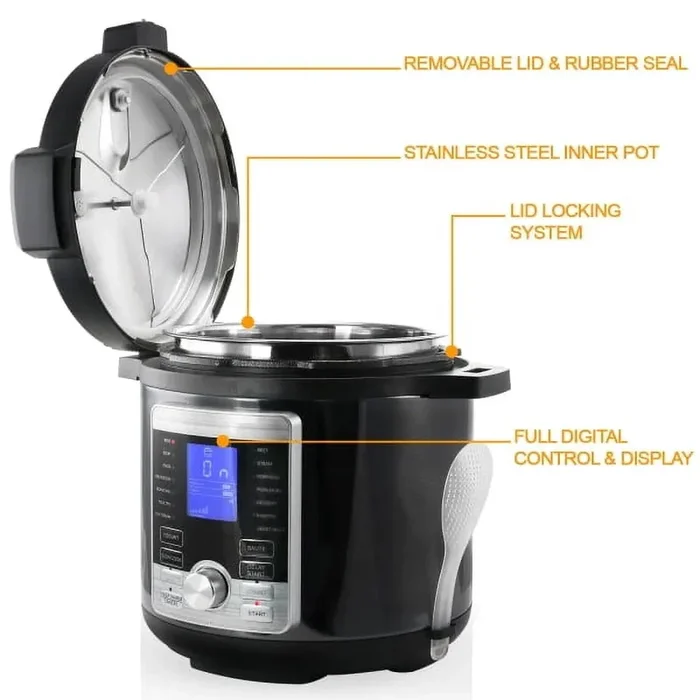 6-Quart Stainless Steel Electric Digital Pressure Cooker