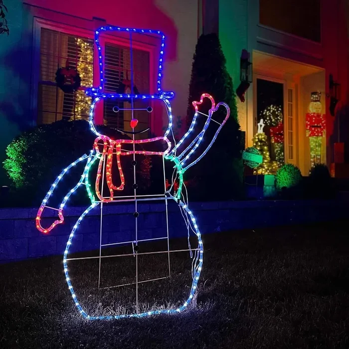 60″ LED Waving Snowman – Steel Frame – Outdoor Decor