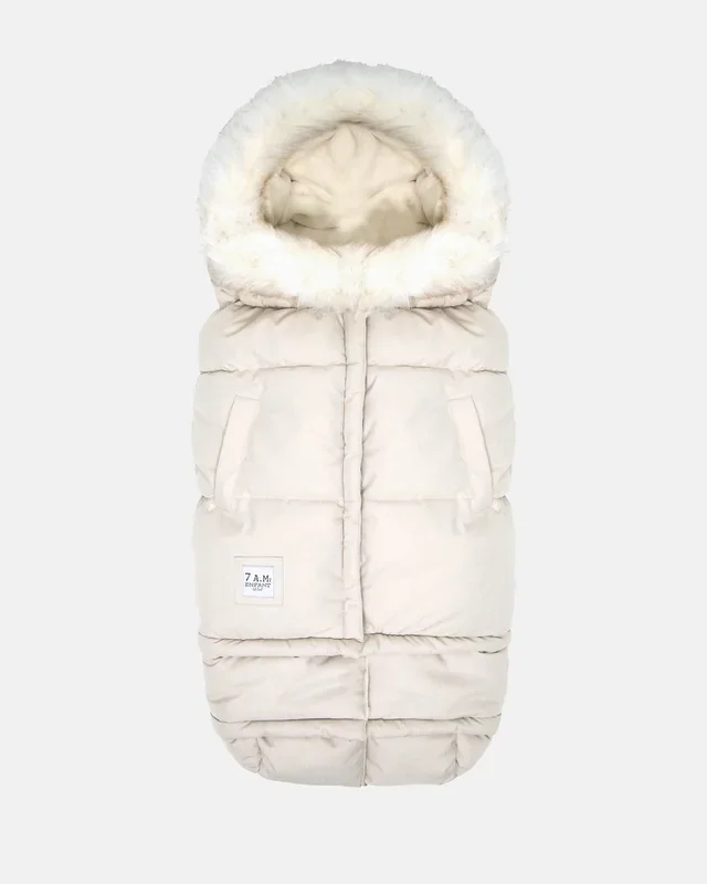 7 A.M. Enfant Blanket 212 Evolution – White Fur & Beige Heather Tundra