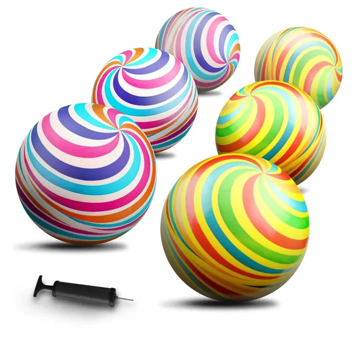 8.5 ” Rainbow Swirl Balls – Set Of 6